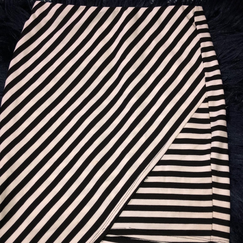 Black and White Asymmetrical Skirt